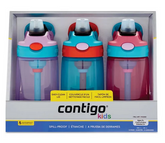 Contigo Kids Autospout Gizmo Water Bottle Triple Pack 3 x 414mL - COLOURS MAY VARY
